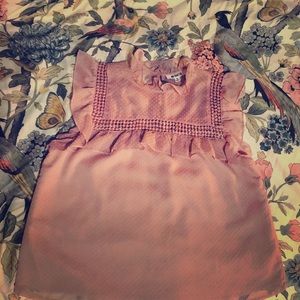 BB Dakota Mauve Rose Chiffon Swiss Dot Top